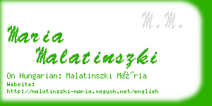 maria malatinszki business card